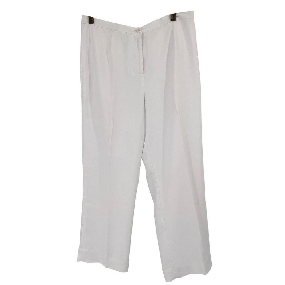 Pendleton Womens White Polyester Dress Pants lined  Size 10 short ankle